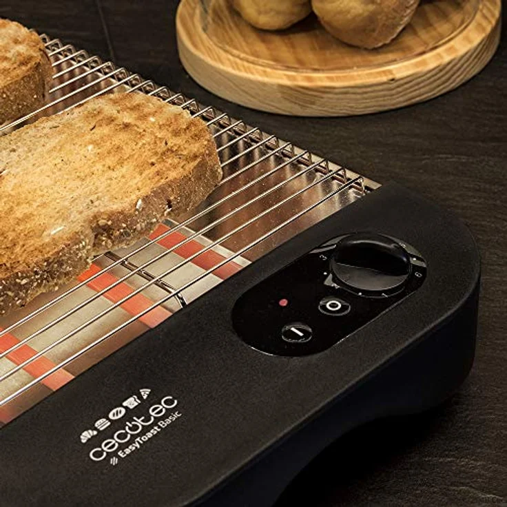 Cecotec Turbo EasyToast Basic Flachtoaster. 3 Quarzheizkörper, 6 Leistungsstufen, Krümelschublade, Kabelaufwickler , Finish aus hitzebeständigem Kunststoff, 900 W. – Bild 2