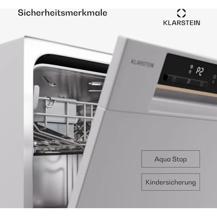 Klarstein Mini-Geschirrspüler Amazonia Eco 8, Leiser Tischgeschirrspüler für 8 Gedecke, 7 Spülprogramme, Weiß – Bild 5