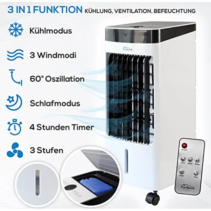TroniTechnik Luftkühler LK04 Ventilator, inkl. Fernbedienung und Luftfilter – Bild 3