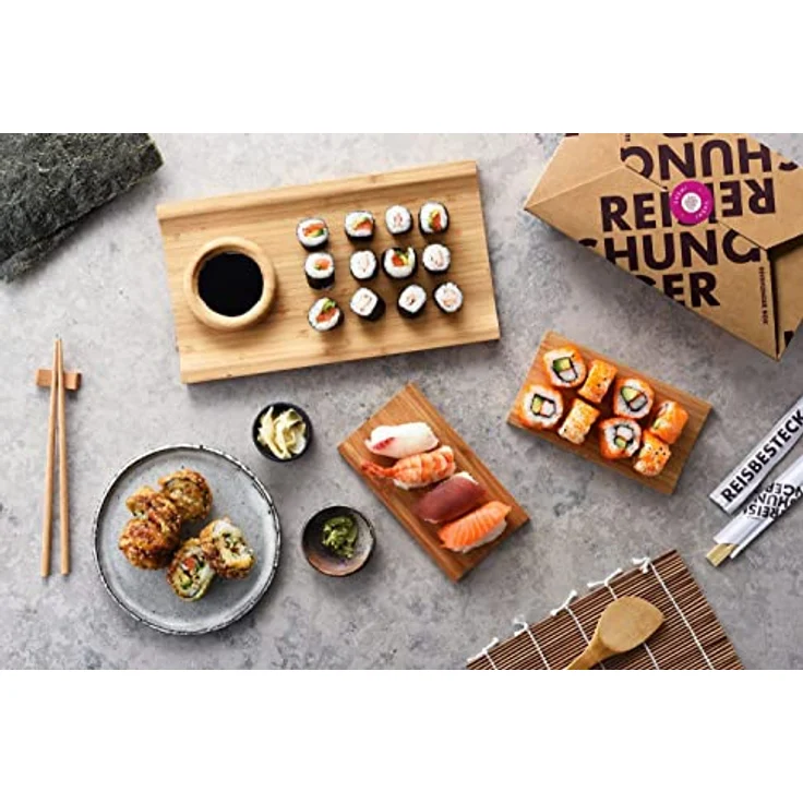 Reishunger Sushi-Roller »Sushi Equipment Box«, (Zubehör für Sushi 4-tlg), Reishunger Sushi Equipment Box (mit Easy Sushi Maker Ø 3,5 cm, Nigiri Maker, Bambusmatte & -Löffel, Rezeptkarte) Maki, Inside-Out und Nigiri Sushi zu Hause zubereiten – perfekt auch – Bild 7
