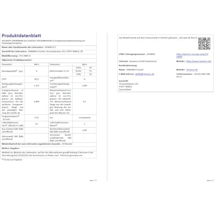 HEINRICHS HTG 8840, tragbarer Mini Geschirrspüler mit 7 Programmen, 6,5L Wasserverbrauch, freistehend, silber – Bild 10