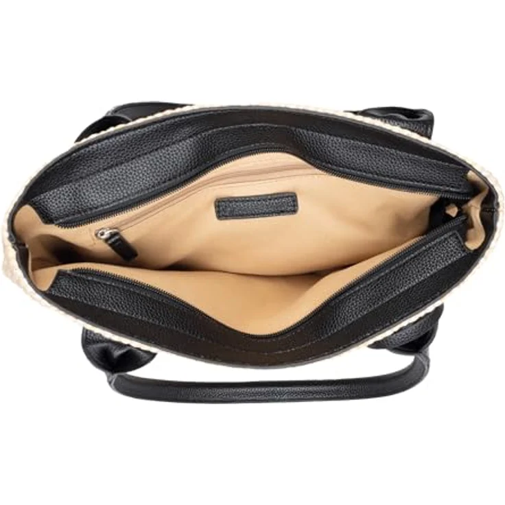 TOM TAILOR Sharon Zip Shopper M, Shopper in Black mit Zipper und geräumigem Hauptfach, 33x24x11 cm – Bild 5