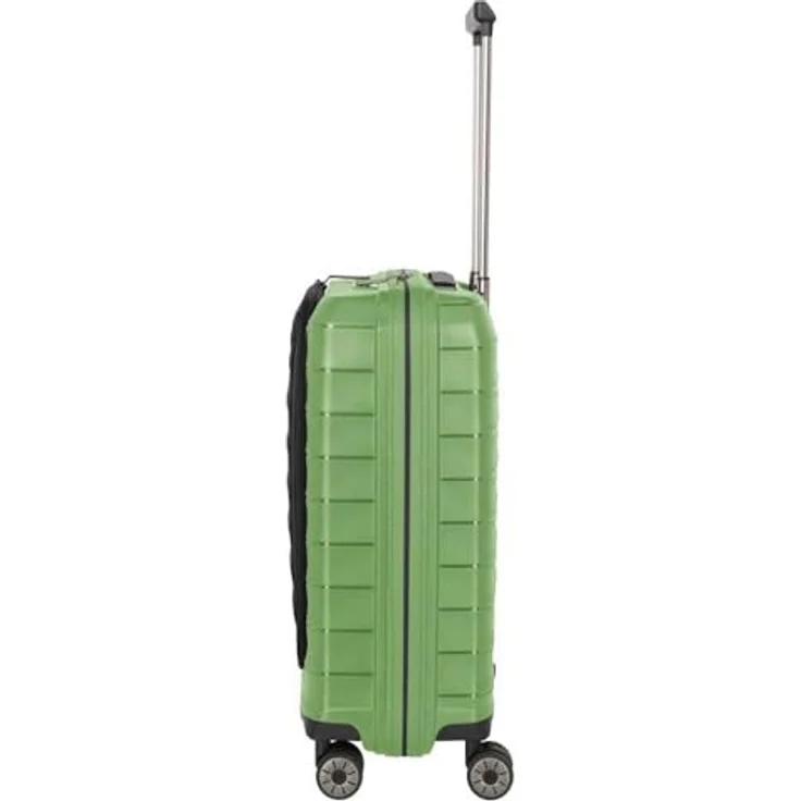 Travelite MOOBY, 4-Rad Hartschalen Handgepäck Koffer klein 44 Liter, recyceltes Material, kratzfester Bordtrolley mit Vortasche, 55 x 40 x 23 cm, Farbe Grün, 2,9 kg – Bild 5