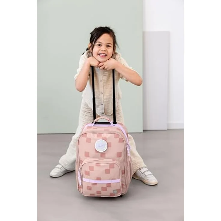 LÄSSIG Weichgepäck-Trolley, 2 Rollen, geometrisches Muster, 22 l Volumen, rosa – Bild 6