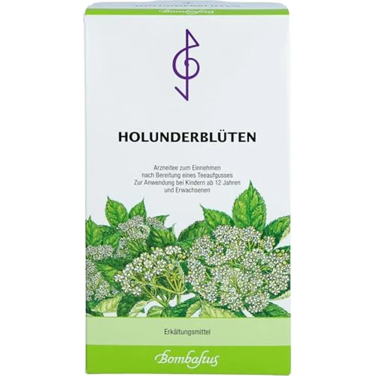 Bombastus Holunderblüten Tee, pflanzliches Arzneimittel bei katarrhalischen Erkrankungen, 100 g