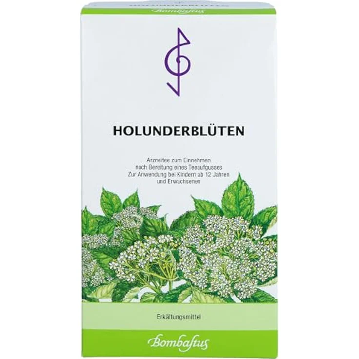 Bombastus Holunderblüten Tee, pflanzliches Arzneimittel bei katarrhalischen Erkrankungen, 100 g – Bild 1
