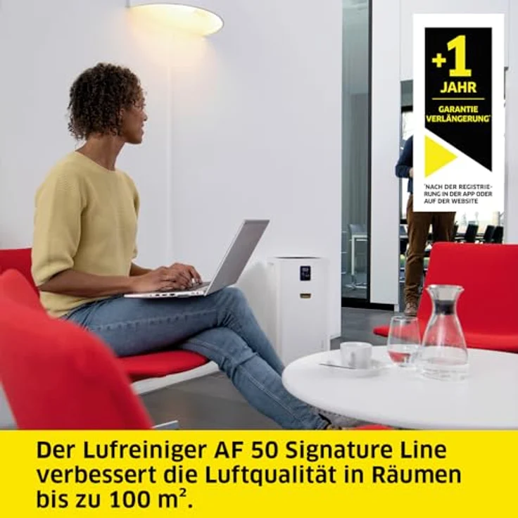 Kärcher Luftreiniger AF 50 Signature Line, Luftdurchsatz: 520 m³/h, Räume bis 100 m², entfernt 99,95% der Partikel bis 0,3 μm und Gerüche, Automatik-Funktion, Timer, Nachtmodus, inkl. Ersatzfilterset – Bild 2