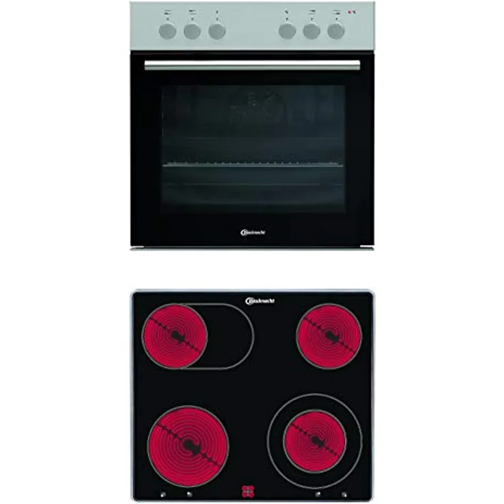 Bauknecht HEKO S200 Umluftherd-Kochfeld-Kombination, 60cm Glaskeramik-Kochfeld mit 4 Kochzonen und Cookmatic Steuerung
