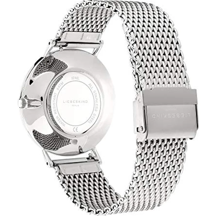 Liebeskind Berlin Damen Analog Quarz Uhr LT-0248-MQ, Edelstahlgehäuse Ø 38 mm, kratzunempfindliches Mineralglas, silberfarbenes Zifferblatt, hochwertiges Meshband im Retro-Look – Bild 4