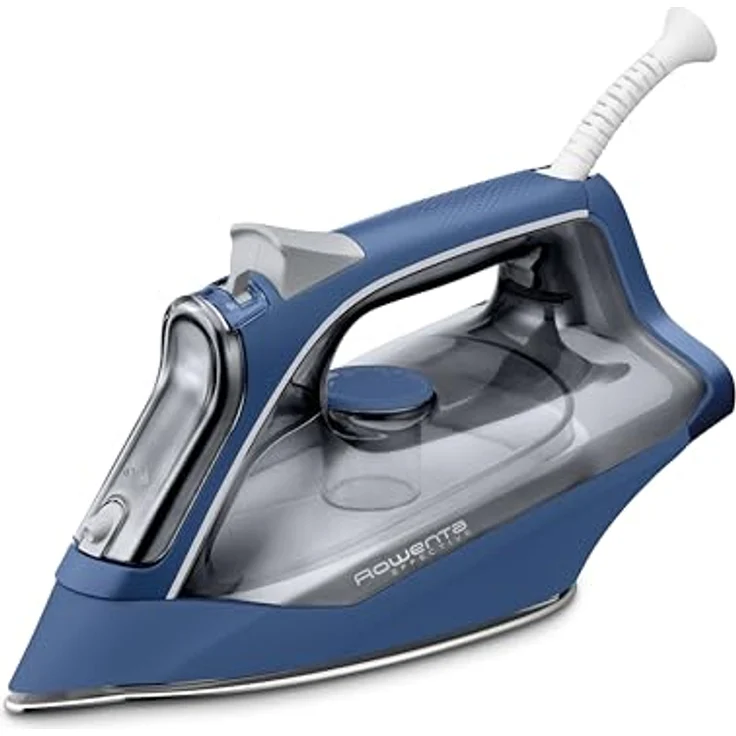 Rowenta Effective+ Dampfbügeleisen, 2400 Watt, kontinuierliche Dampfabgabe von 40 g/Min., Dampfstoß, benutzerfreundliche Funktionen, transparenter Wassertank, Blau/Grau, DX1636D1 – Bild 1