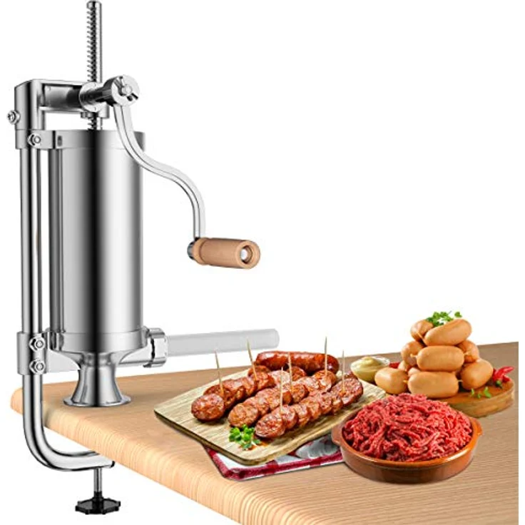 COSTWAY Wurstfüllaufsatz Wurstfüller, 1,5L, 4 Füllrohre (15/Ø19/Ø22/Ø25mm), Aluminium/Kunststoff, rutschfeste Schraubzwingenbefestigung – Bild 2