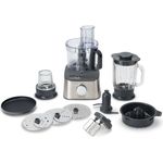 Kenwood Multipro Compact+ FDM313SS Kompakt-Küchenmaschine, leistungsstarkes Küchengerät mit 2,1 l Arbeitsbehälter, Glas-Mixaufsatz, inkl. 9 Zubehör-Teile, Metall-Gehäuse, 800 W, Edelstahl, 2.1 liters