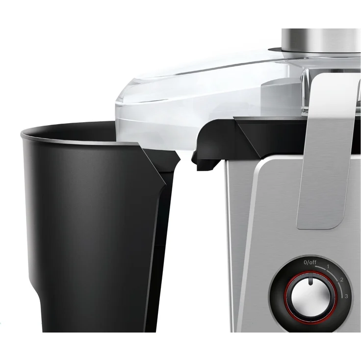 Bosch MES4010 Entsafter, 1200 Watt, 1,5 Liter, 3 Geschwindigkeitsstufen, Zentrifuge, Sieb-Filter, Aluminium, schwarz-silber – Bild 17
