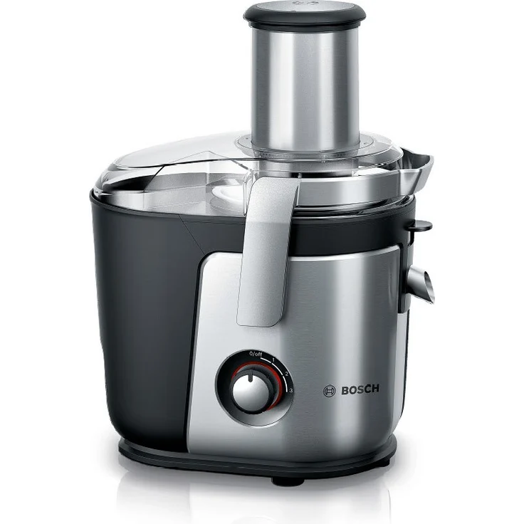 Bosch MES4010 Entsafter, 1200 Watt, 1,5 Liter, 3 Geschwindigkeitsstufen, Zentrifuge, Sieb-Filter, Aluminium, schwarz-silber – Bild 7