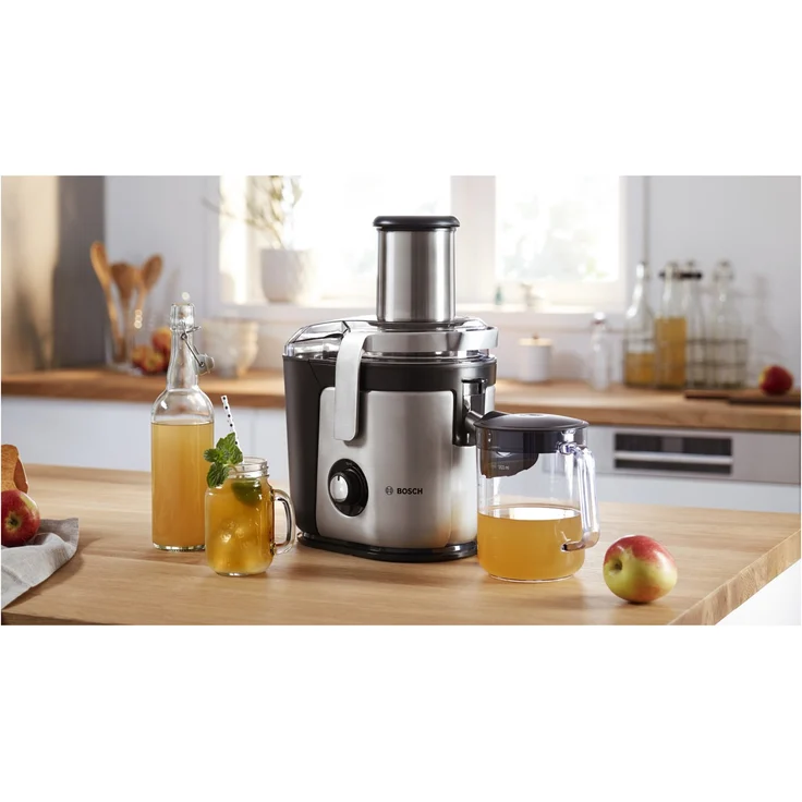 Bosch MES4010 Entsafter, 1200 Watt, 1,5 Liter, 3 Geschwindigkeitsstufen, Zentrifuge, Sieb-Filter, Aluminium, schwarz-silber – Bild 8