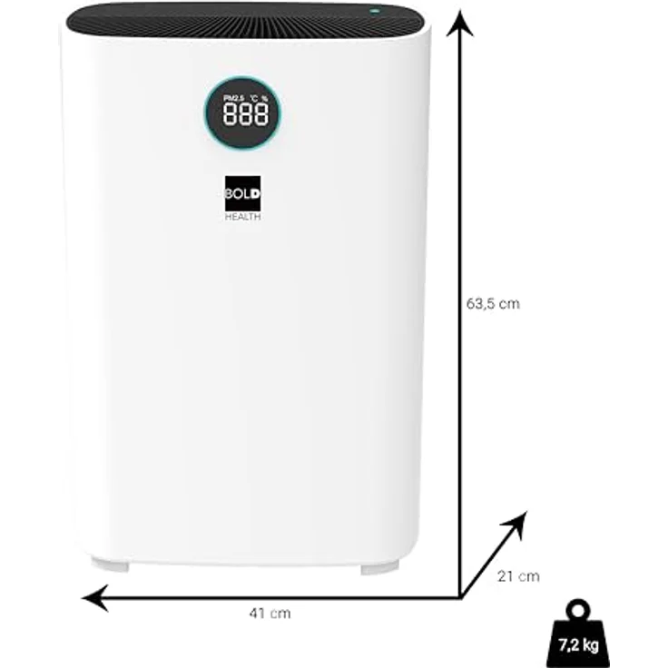 BOLD 10648 Sander, Luftreiniger 43m² mit HEPA 13 Filter, UVC-Licht und Smart Home Funktion, Weiß – Bild 4