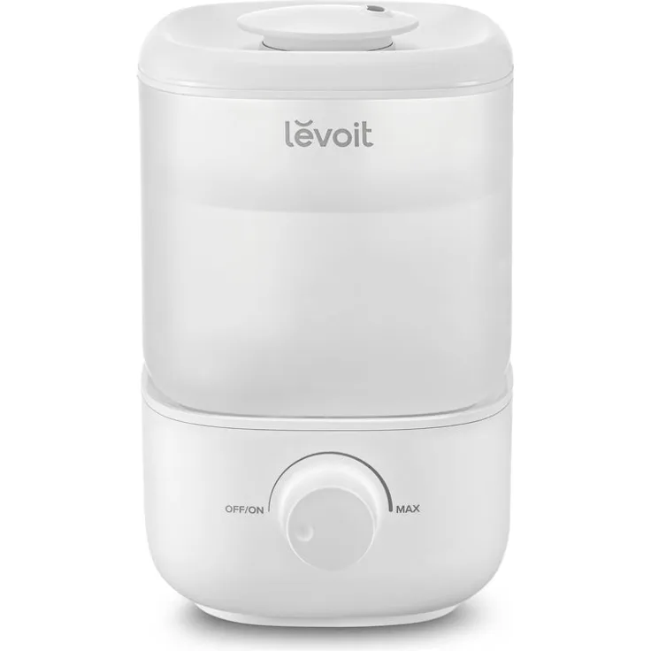 Levoit 2,5L Mini Luftbefeuchter bis 25H für Schlafzimmer Kinderzimmer, 26dB leise Top-Fill Humidifier für Baby Pflanzen, Raumbefeuchter mit 360° drehbarer Düse, automatische Abschaltung