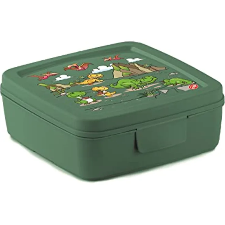 Snips Dinosaurier-Dekor | 0,5 LT 0% Sandwichhalter Snackbox | Toastbox | Lebensmittelbehälter | Farbe Grün | Made in Italy | BPA-frei, PP, 5