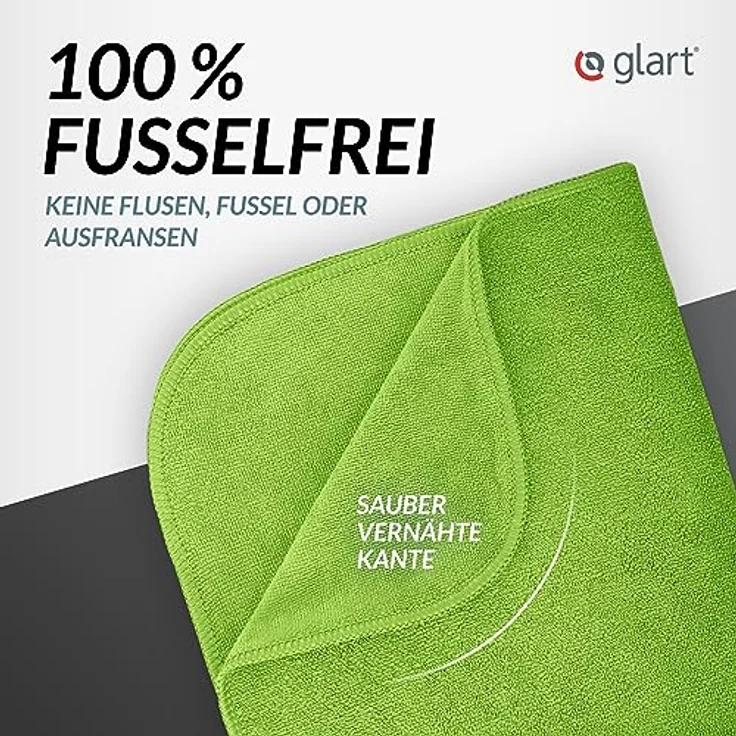 Glart 4448 4er Set superweiche Auto Mikrofasertücher Pkw Autopflege Haushalt Microfasertücher 2 St. blau 40x40 cm, 2 St. grün 40x40 cm, Mikrofasertuch Waschset auch für Fensterputzer – Bild 4