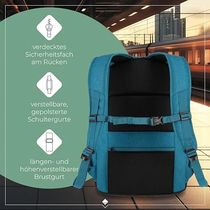 travelite Kick Off Rucksack 45 cm, petrol – Bild 7