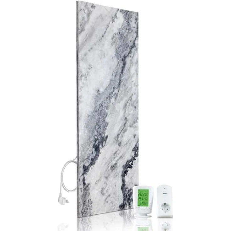 Marwona Naturstein Infrarotheizung 800 Watt mit Digitalthermostat I Energiesparende Infrarot Wandheizung I Made in Germany - Qarama 800 Watt – Bild 1