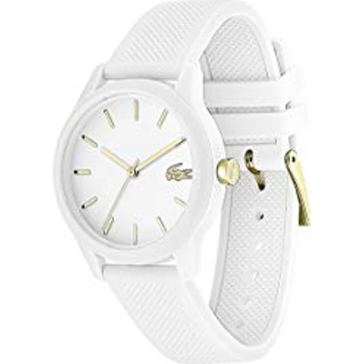 Lacoste LACOSTE.12.12, Damen Analog Quarzuhr mit weißem Silikonarmband, Gehäusedurchmesser 36 mm, wasserabweisend bis 5 bar, Modell 2001063 – Bild 2