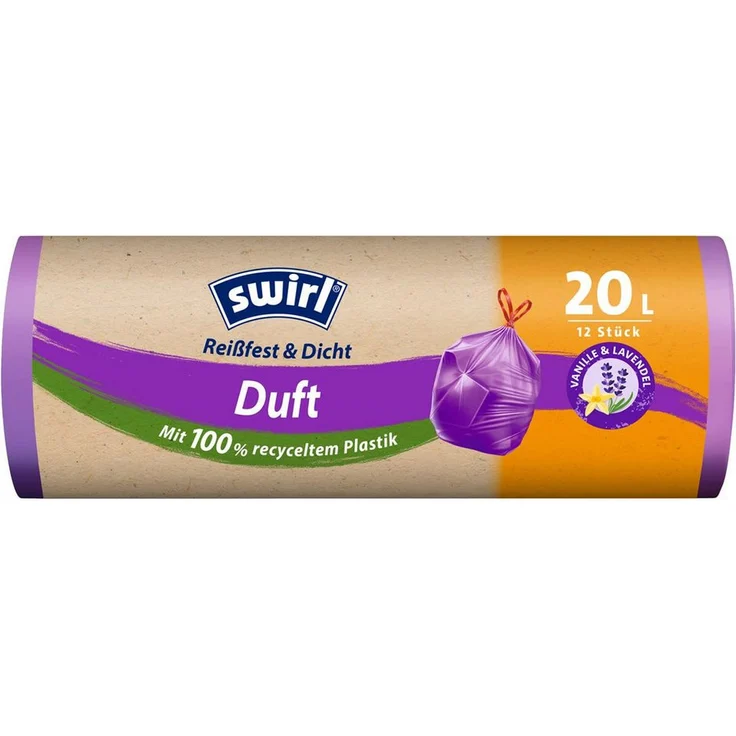 Swirl Putzeimer swirl® 7240, 20,0 l mit flüssigkeitsdichtem Boden und Zugband, 12 Stück Duft-Müllbeutel – Bild 1
