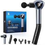 RENPHO Reach Massage Gun Massagegerät mit Verlängerungs Griff, LED Touchscreen und leisem Motor, Grau