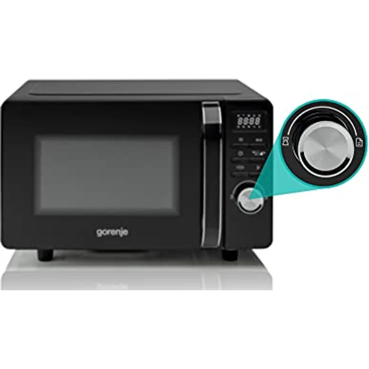 Gorenje MO 20 S 4 BC Mikrowelle, Standgerät, 20 Liter Garraum, Drehregler, Tasten LED-Display, schwarz – Bild 4