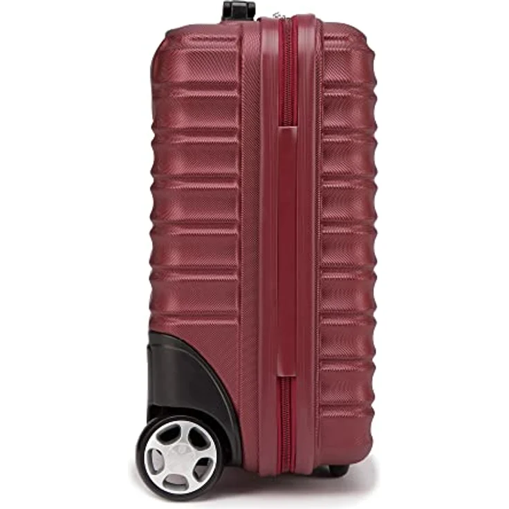 WITTCHEN Reisekoffer Kleinkoffer Kabinengepäck Rollkoffer Hartschale aus ABS mit 2 Standard-Rollen Zahlenschloss Teleskopgriff Groove Line Kleinkoffer XXS Rot – Bild 4