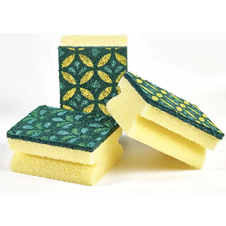 Spontex Reinigungsschwamm Mosaik, Scheuerschwamm mit Anti-Fussel-Technologie und praktischer Griffleiste, 3er Pack – Bild 6