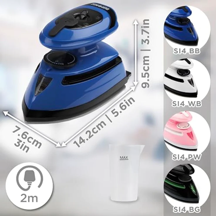 Duronic SI4 BB Mini Reise-Dampfbügeleisen, 420W, 30 ml Wassertank, Blau-Schwarz, variabel von 65 bis 230°C – Bild 2