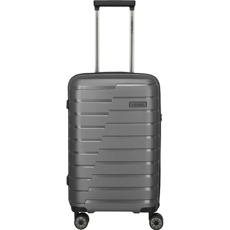 Travelite Air Base Slim Kabinentrolley S, 55 cm, grau, 4 Rollen, 100% Polypropylen