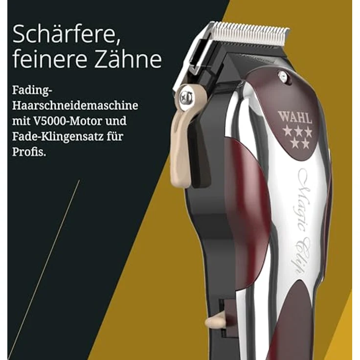 Wahl Haarschneidemaschine Netzbetrieb 2,4 m Kabel inkl. 8 Kammaufsätze, Schmieröl, Reinigungspinsel – Bild 3