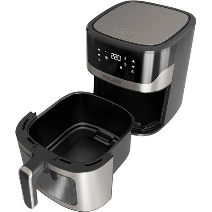 BLACK+DECKER BXAF6500E - 1600W Heißluftfritteuse, 6,5L, bis zu 1300g Pommes, transparentes Fenster im Korb, Temperatur von 80 bis 220ºC, 8 Programme – Bild 3