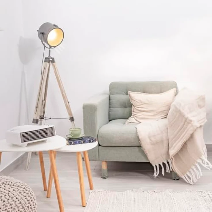 Cecotec ReadyWarm 3000 Horizon White, Elektrischer Heizlüfter mit 3000 W, 2 Leistungsstufen und einstellbarem Thermostat, für Räume bis 28 m² – Bild 2