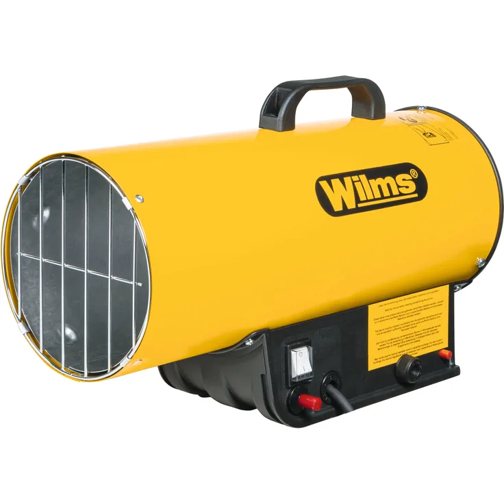 Wilms Heizkanone "GH 16 M", Gasheizlüfter 10 bis 16 kW mit Piezozündung und Doppelmantel-Ausführung, inkl. Schlauch und Druckregler