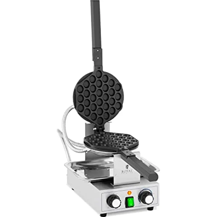 Royal Catering RCPMW-1400K Bubble Waffeleisen 1.400 W 50-250 °C Timer: 0-5 min Waffeleisen Waffelmaschine