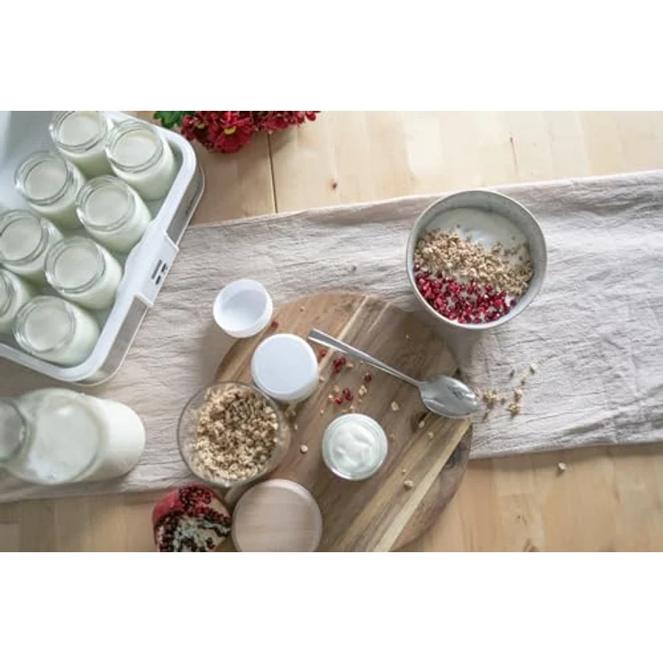 Steba JM 2 Jogurtbereiter | Timerfunktion mit Endabschaltung für die perfekte Konsistenz | Betriebskontrollleuchte | LCD Display | 12 - Glas Joghurtbecher mit Deckel à 0,21 Liter | 2,5 Liter Gesamt – Bild 3