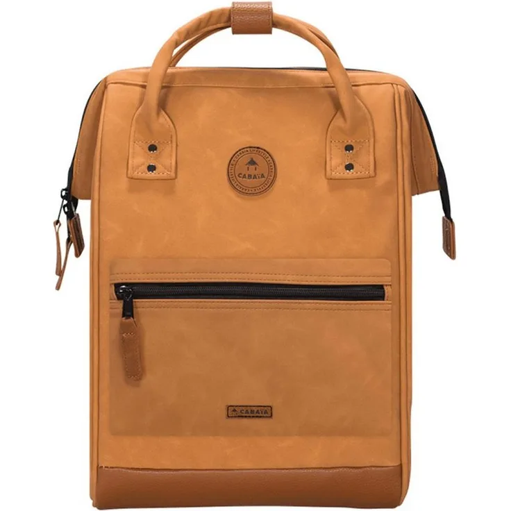 CABAIA Tagesrucksack Adventurer L Nubuck (3-tlg), Veganer Cityrucksack mit austauschbaren Vordertaschen, Lederoptik, 26 L, wasserdicht
