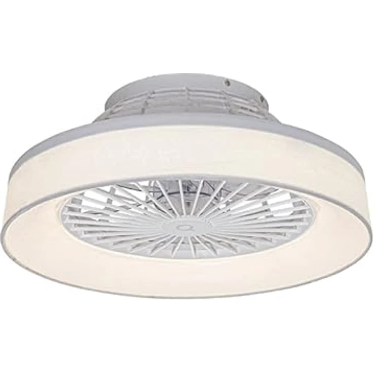 QAZQA Deckenventilator Emily, 47 cm, weiß, inkl. LED dimmbar mit Fernbedienung – Bild 1