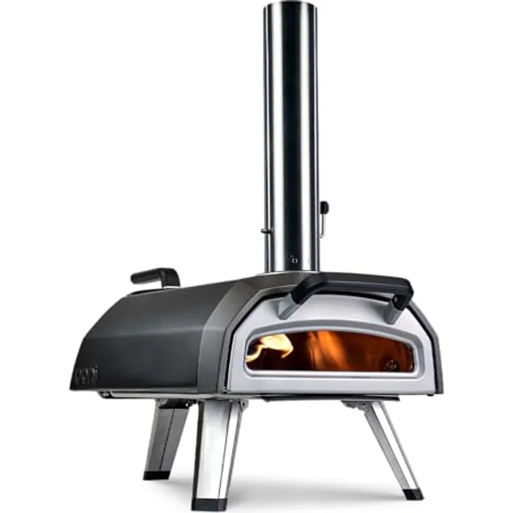 Ooni Karu 2 Multi-Brennstoff Pizzaofen Tragbarer Outdoor Gas-/Holz-/Holzkohle Pizzaofen, Borosilikatglas Tür, 500°C in 20 Minuten, 30 cm Pizza in 60 Sekunden, Ooni Pizzaofen Gas Outdoor