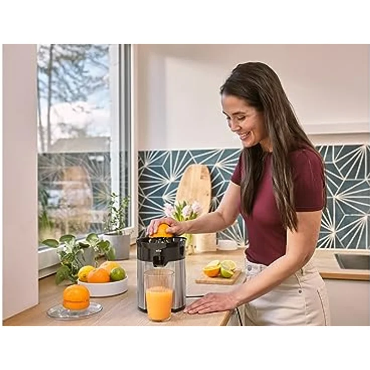 Braun CitrusQuick 5 CJ5050 BK Zitruspresse, Direkter Saftauslauf, Anti-Tropf-Auslauf, Start/Stopp-Automatik, einfache Reinigung, Direktserviersystem, Inklusive Schutzdeckel, 60W, Schwarz – Bild 4