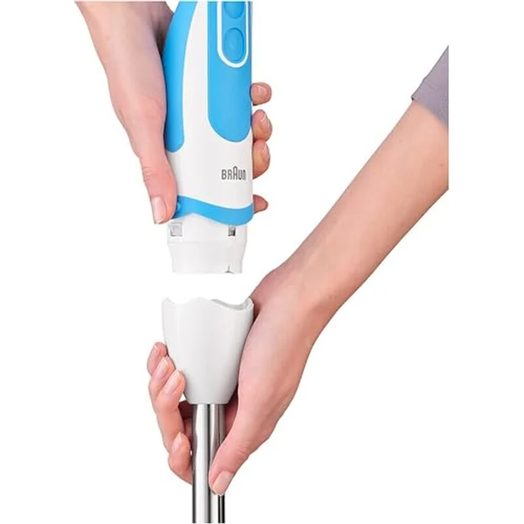 Braun MQ 5251 MultiQuick 5 Vario Stabmixer, 21 Geschwindigkeiten, 1000W, inkl. Mixbehälter (0,6L), blau, weiß – Bild 4