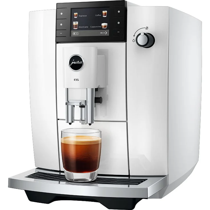 Jura E6 Piano White (ED), Kaffeevollautomat mit professionellem Aroma-Mahlwerk und Easy-Cappuccino-Funktion