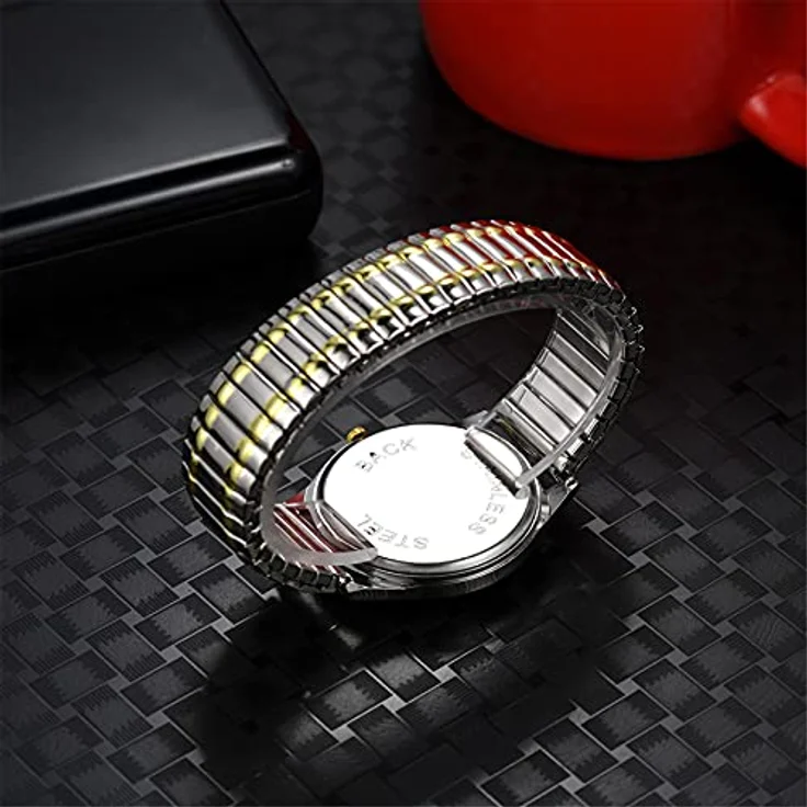 Avaner Armbanduhr mit großem Zifferblatt, Elegante Analog Quarzuhr für Männer und Frauen, elastisches Edelstahl-Armband, wasserdicht und komfortabel – Bild 4