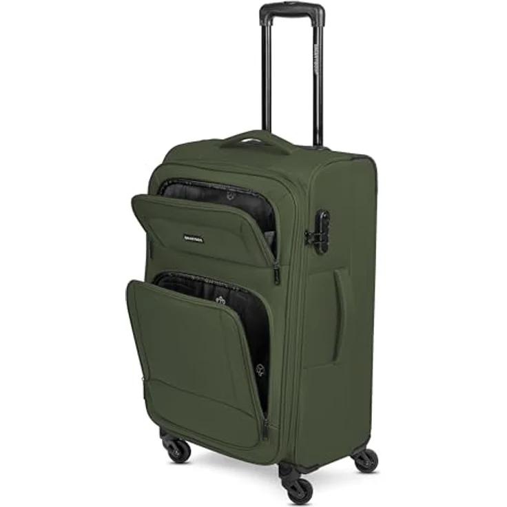 SMARTBOX Weichgepäck Check-in Koffer für Damen & Herren | Mittelgroßer Trolley 41 x 27 x 67 cm | 4 Rollen & Zahlenschloss | erweiterbar mit Dehnfalte | leichte 3,1 kg | Edition 04 – Bild 3