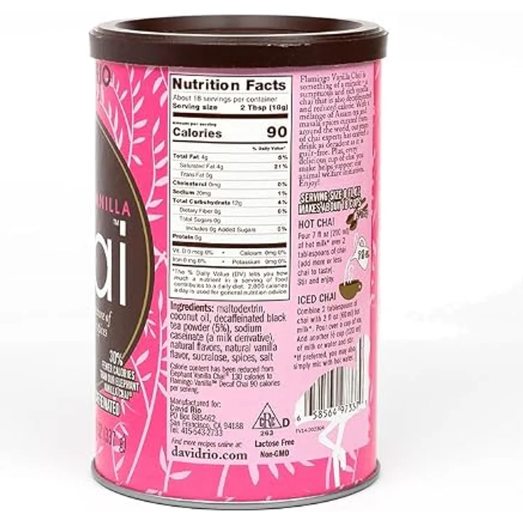 David Rio Flamingo Vanilla Chai Pulver, 337 g Getränkepulver für aromatischen Tee – Bild 3
