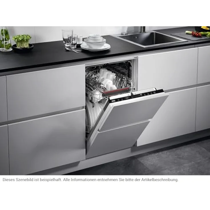 AEG FSE73427P Vollintegrierbarer Einbaugeschirrspüler mit AirDry Technologie, 7 Spülprogrammen, ExtraSilent 42dB, Schwarz – Bild 7