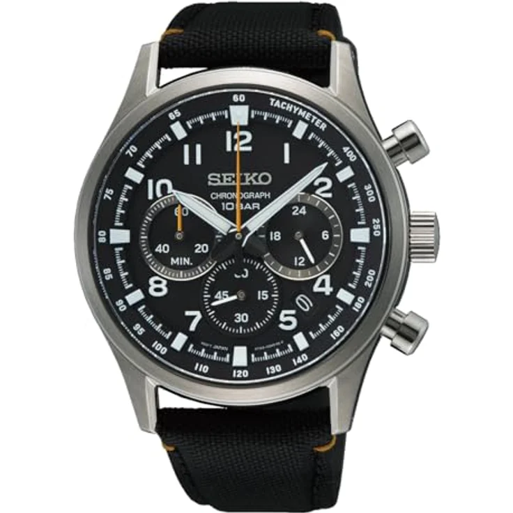 Seiko Chronograph SSB449P1, Quarzuhr für Herren mit Nylonarmband, Datum und Stoppfunktion – Bild 2